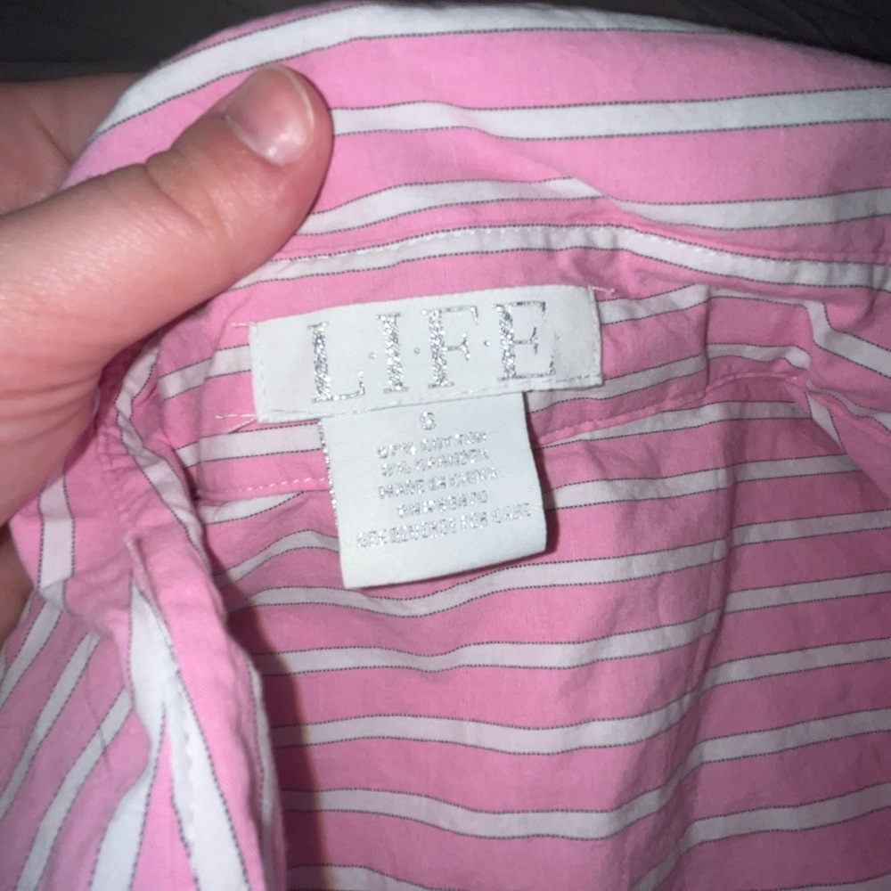 Pink Striped Button-Up Shirt - Picture 3 of 3